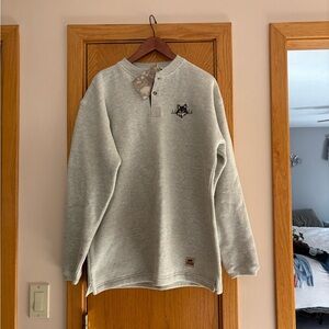 Habitat Gray Knit Sweater with Plaid Accent